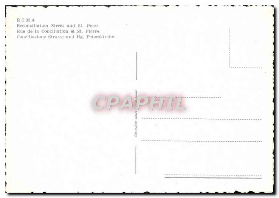 CPA Roma Via Della Conciliazione e S Pietro — Rückseite