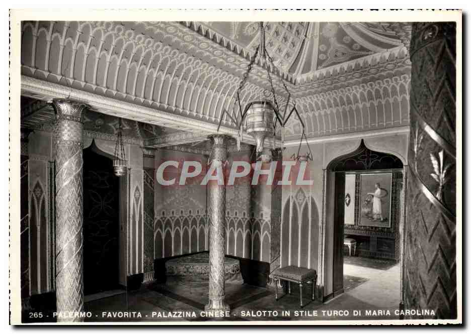 CPM Palermo Favorita Palazzina Cinese Salotto in Stile Turco di Maria Carolina