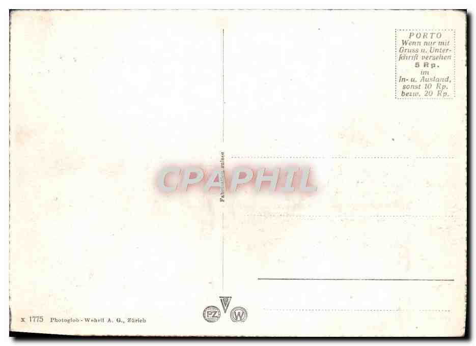 Zurich und die Alpen — vue aérienne — Photoglob-Wehril A. G., Zürich, n° 1775 — Verso