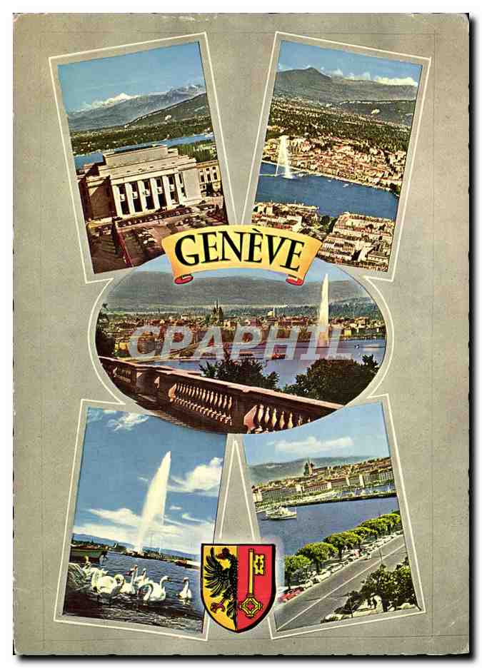 Genève — vue aérienne et jet d'eau — Édition Jaeger n°426