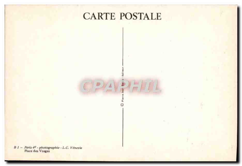 CPM Paris Venezia Place des Vosges — Rückseite