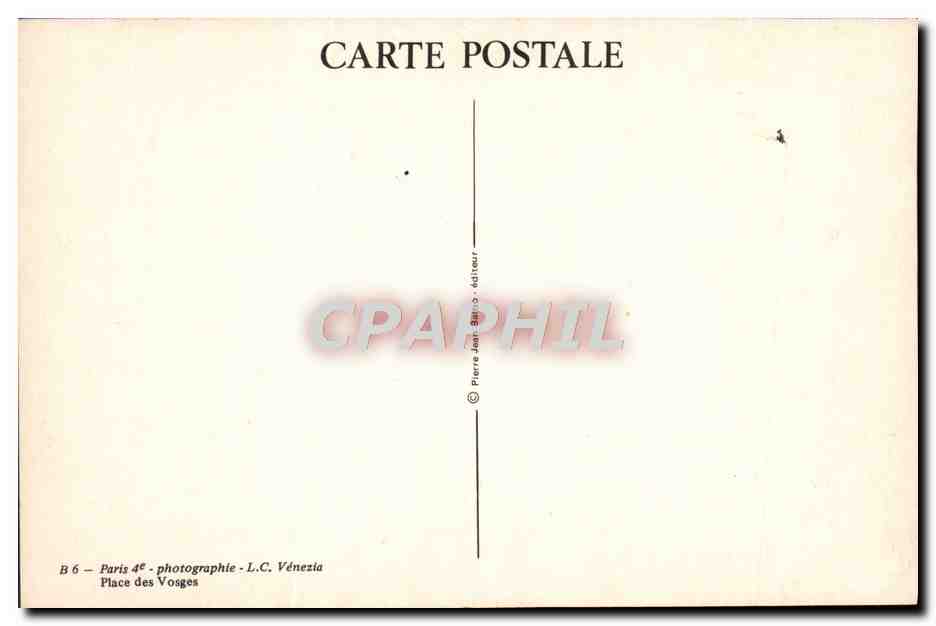 CPM Paris Venezia Place des Vosges — Rückseite