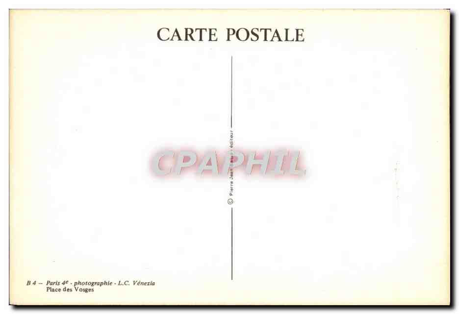 CPM Paris Venezia Place des Vosges — Rückseite