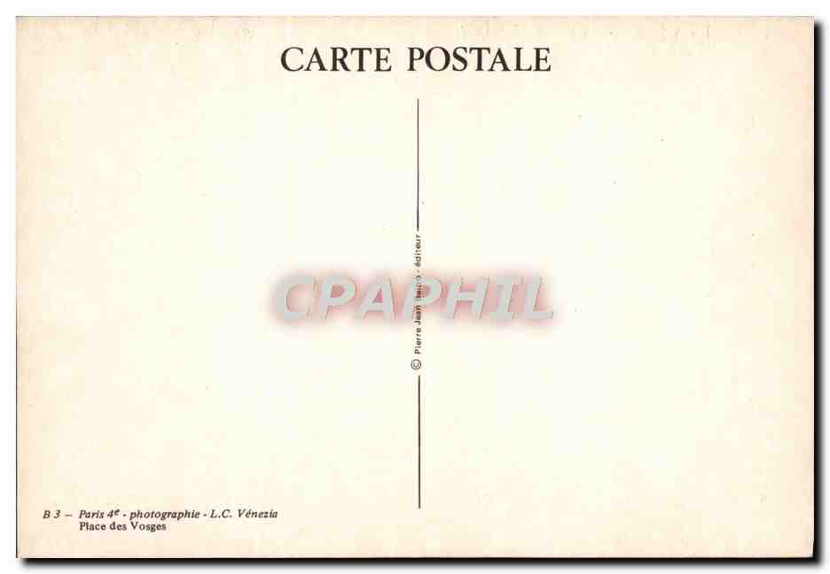 CPM Paris Venezia Place des Vosges Pigeon — Rückseite