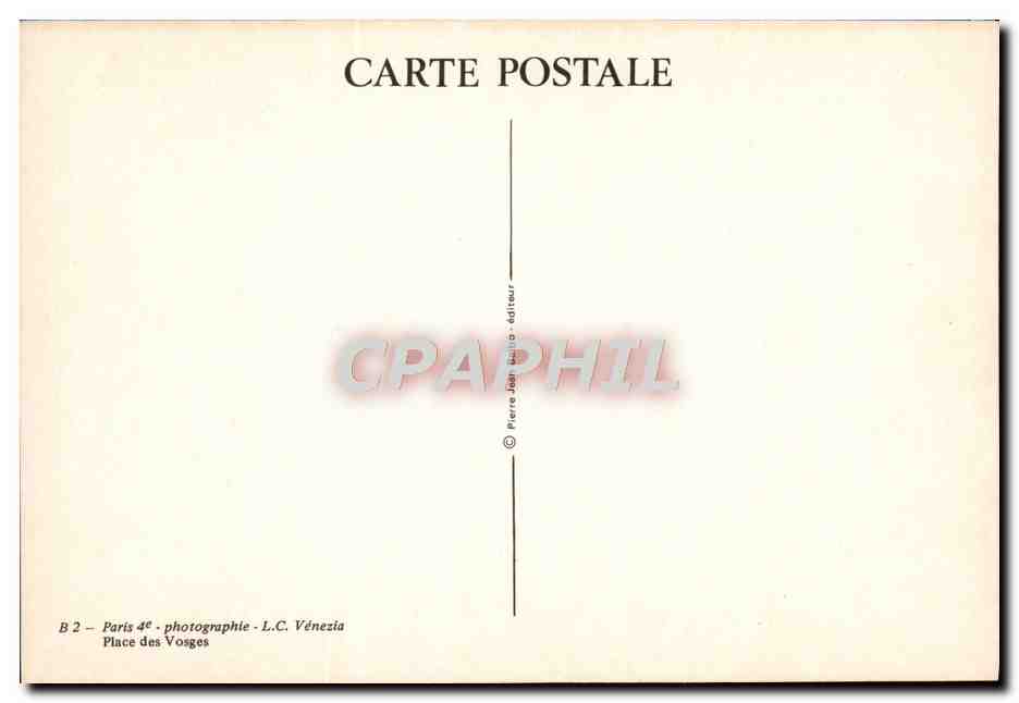 CPM Paris Venezia Place des Vosges Pigeons — Rückseite