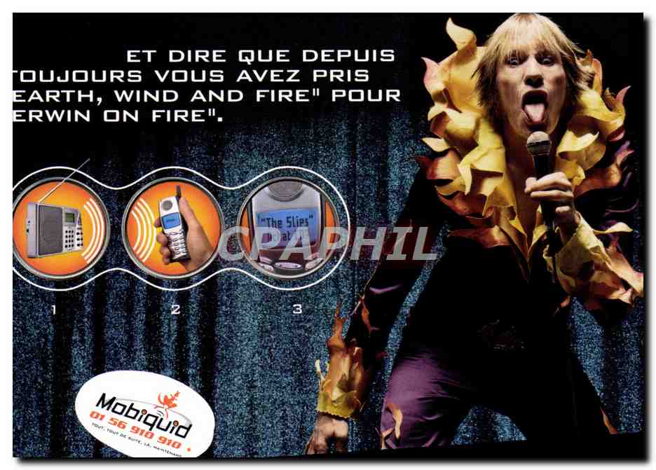Chanteur en costume de feu — Mobiquid — éditeur Mobiquid