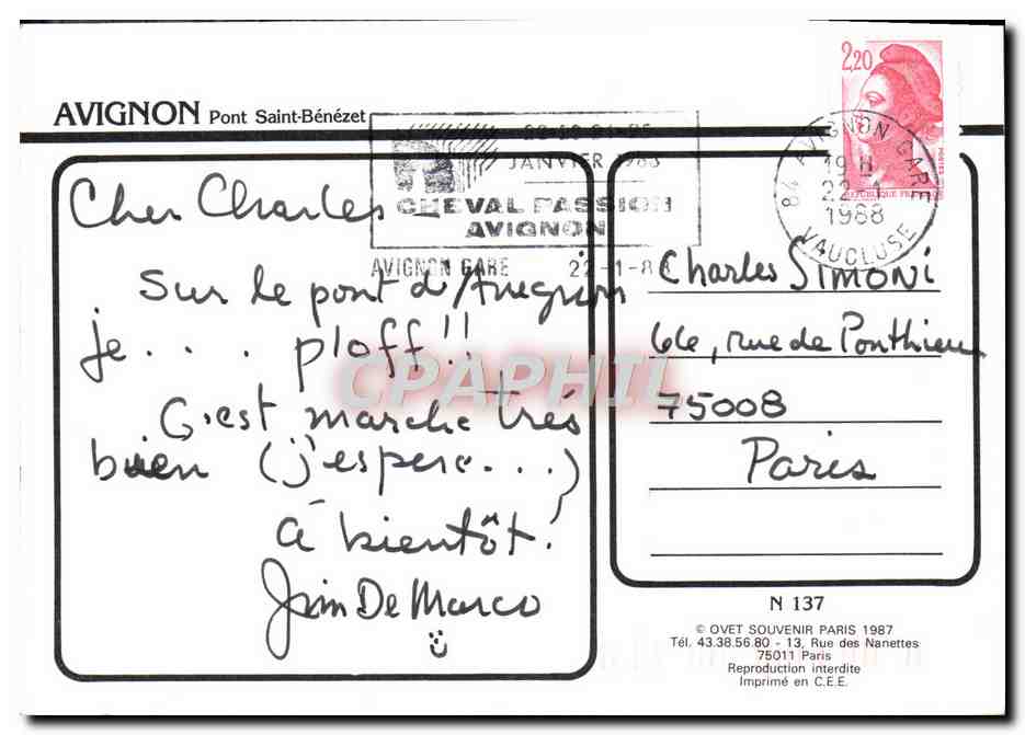 Avignon — Pont Saint-Bénézet — Ovet Souvenir Paris — Back