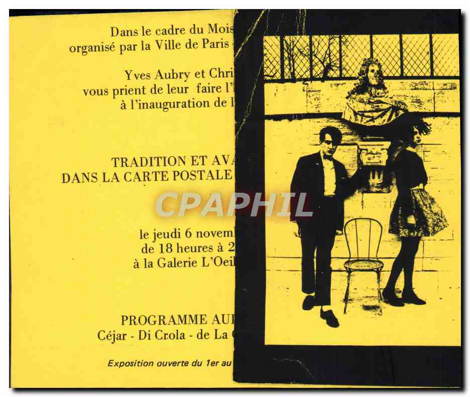 Carton d'invitation Michel Saloff Galerie l'Oeil du Diaph Place Jean Jay Paris 14eme — Rückseite