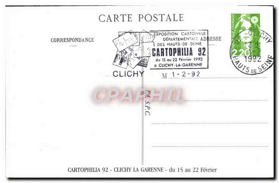 REPRO Clichy La Poste Distribution des Lettres a dos d'homme Facteur Postier Postes — Back