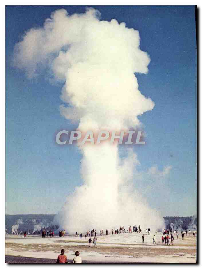 CPM Old Faithful most famous and most regular geyser in Yellowstone Natinal park