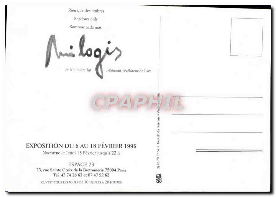 Rien que des ombres — Exposition à Paris — Anillogis — Verso