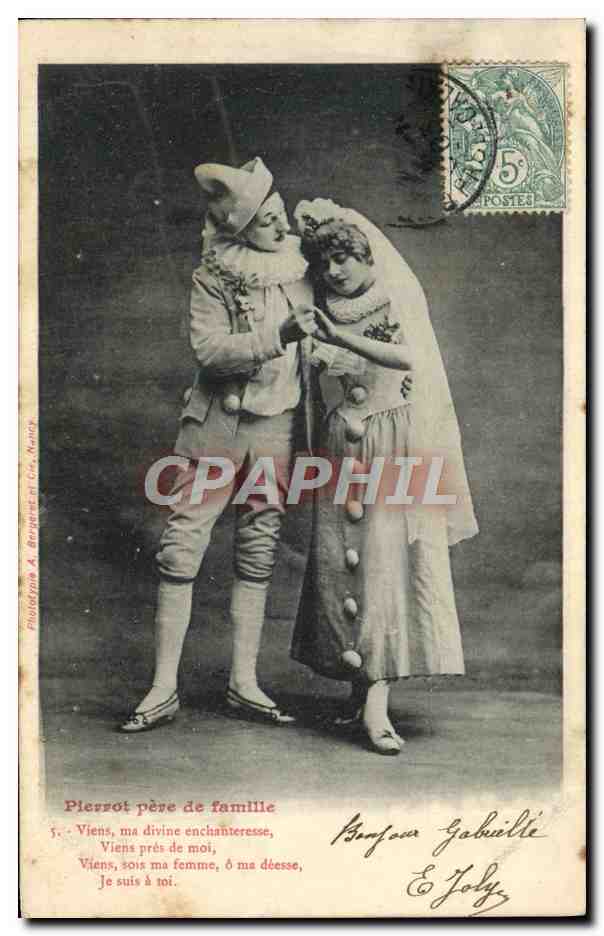 Plessot padre de familia — escena teatral — Fototipia A. Bepoquet & Cie, Nancy