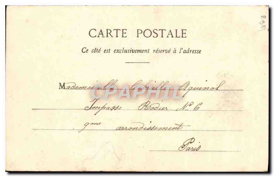Pierrot, Vater der Familie — Theater-Szene — Phototype A. Bergeret et Cie, Nancy — Rückseite