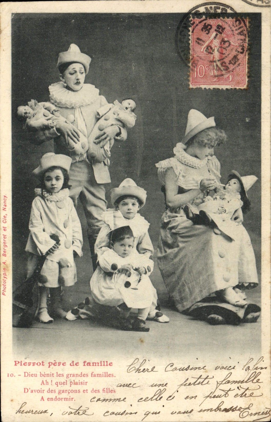 Pierrot père de famille — Phototype A. Bergeret et Cie, Nancy — n°10