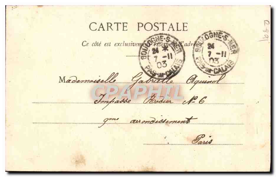 Pierrot père de famille — scène nocturne étoilée — Phototypie A. Berberet et Cie, Nancy — Verso