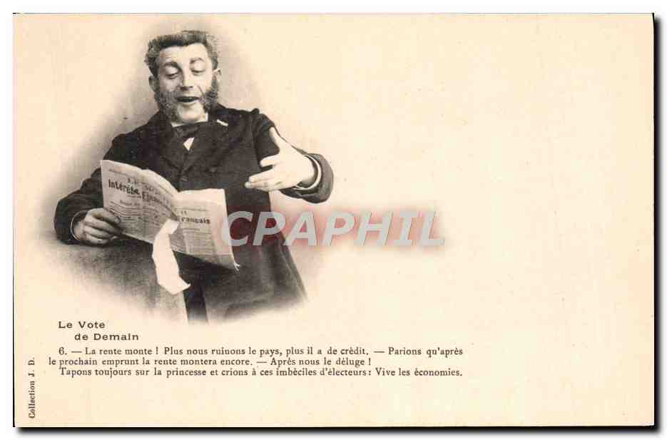 Le Vote de Demain — caricature politique sur la rente française — Collection J. D.