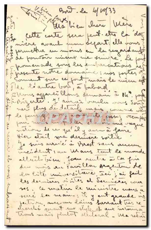 CPA Bateau Croiseur Jeanne d'Arc — Verso