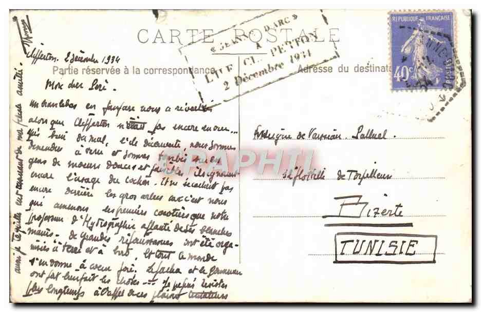 CPA Clipperton Le Stationnaire Bateau — Verso