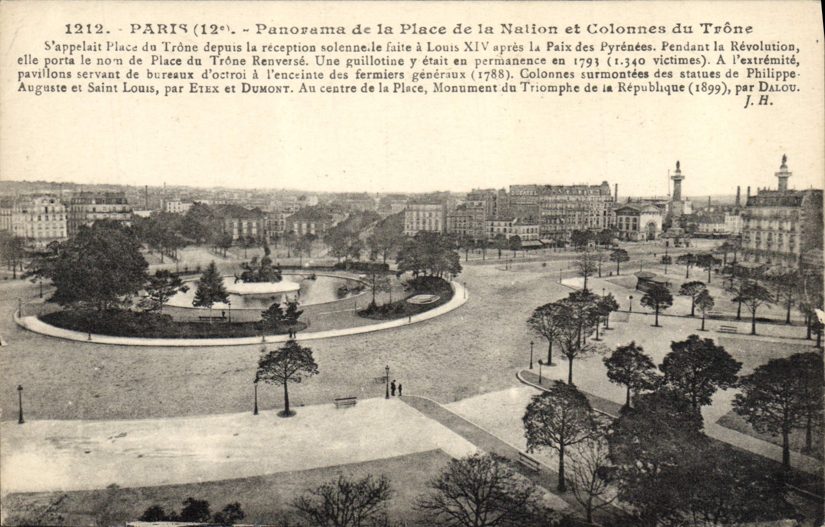 CPA Paris Panorama de la Place de la Nation et Colonnes du Trone