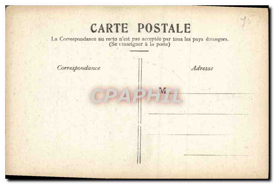 CPA Paris Les Invalides — Verso