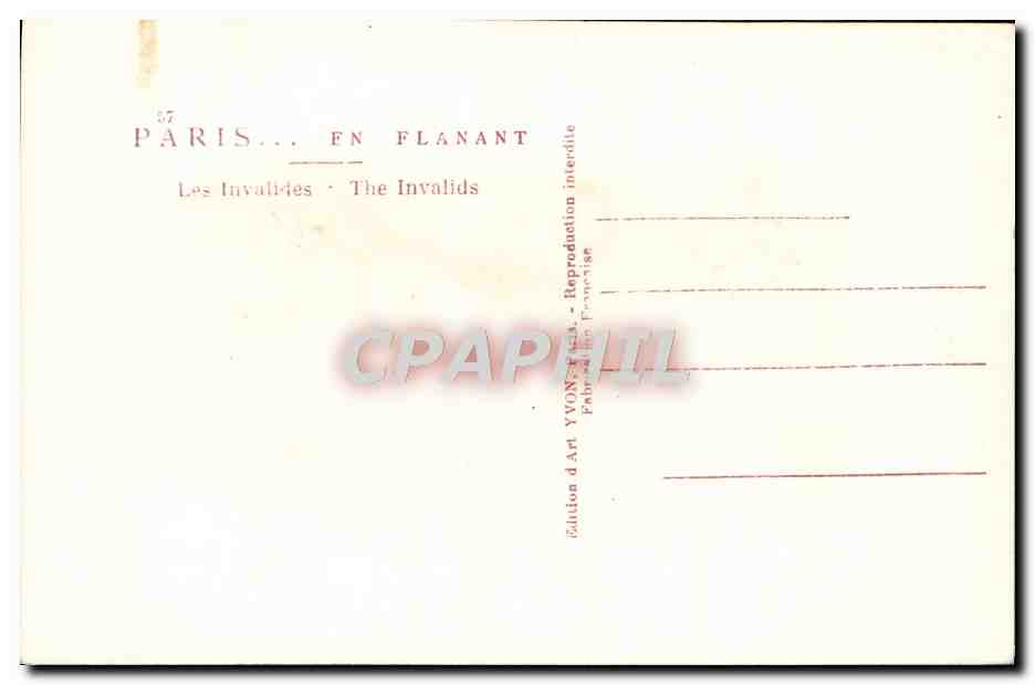 CPA Paris Les Invalides — Rückseite