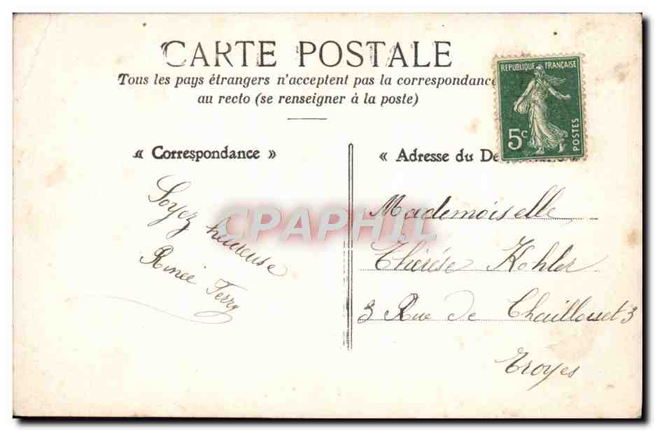 CPA Fantaisie Femme Mariage  — Rückseite