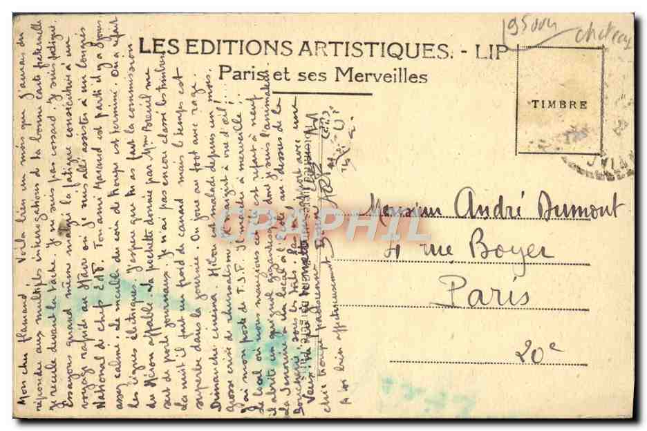 CPA Chavaniac Lafayette Le Chateau ou naquit Lafayette — Rückseite