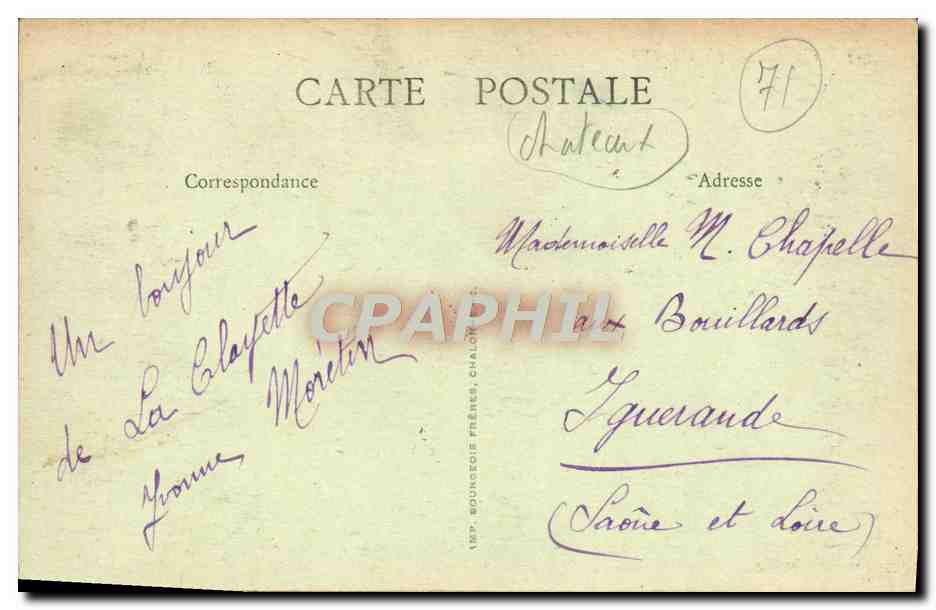 CPA Chateau de La Clayette Facade Principale — Rückseite