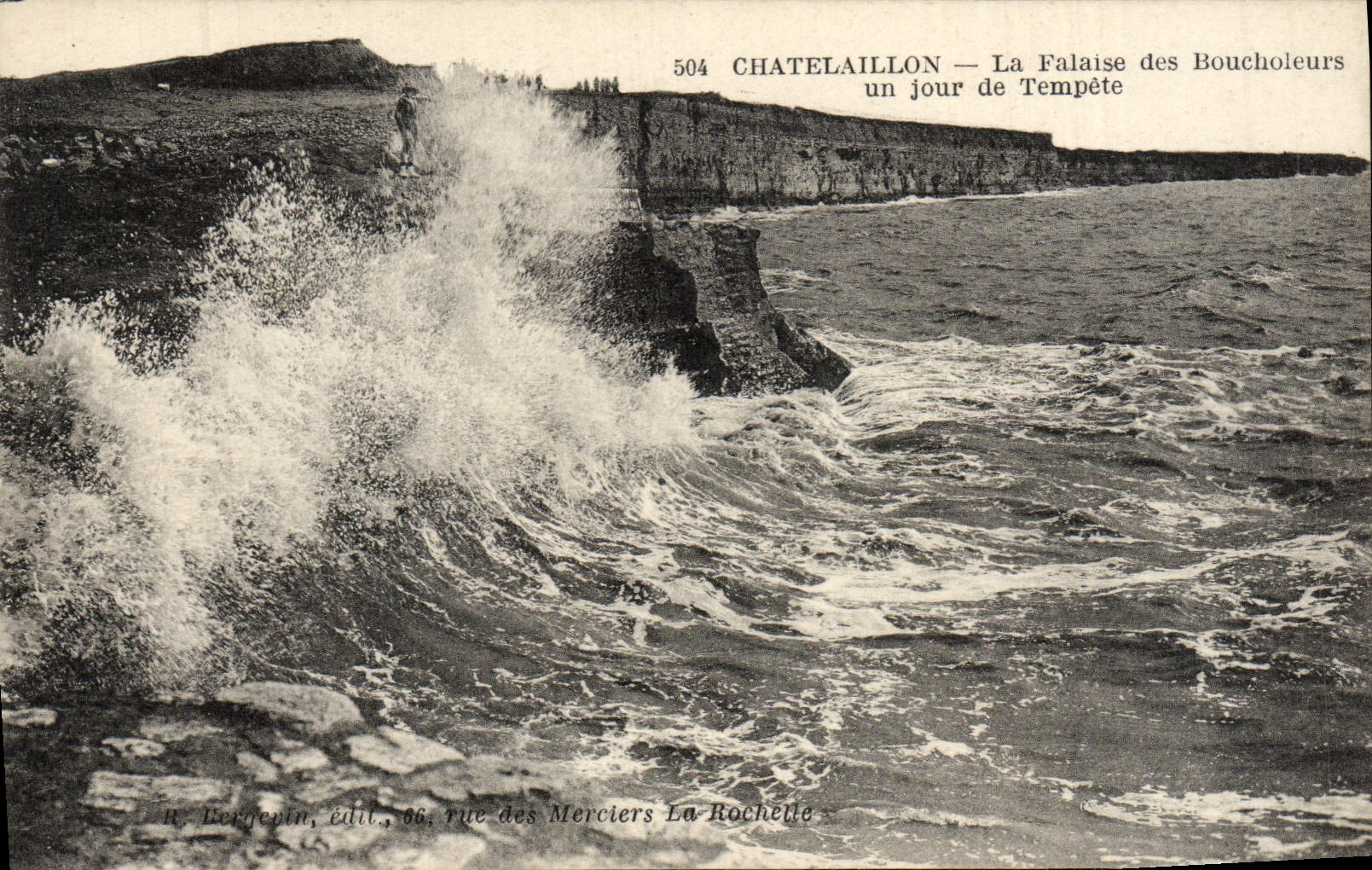 CPA Chatelaillon La Falaise Des Boucholeurs Un Jour De Tempete
