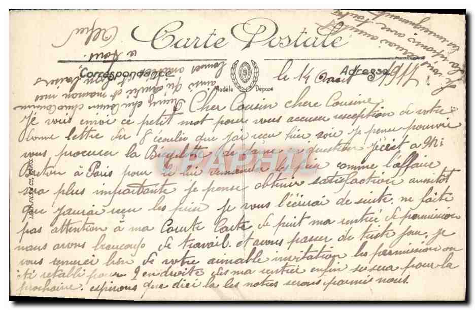 CPA Paris L'Avenue De l'opera Prise Du Grand Hotel Du Louvre — Verso