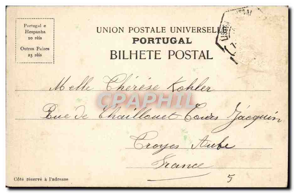 CPA Aqueducto Das Aguas Livres Lisboa — Rückseite