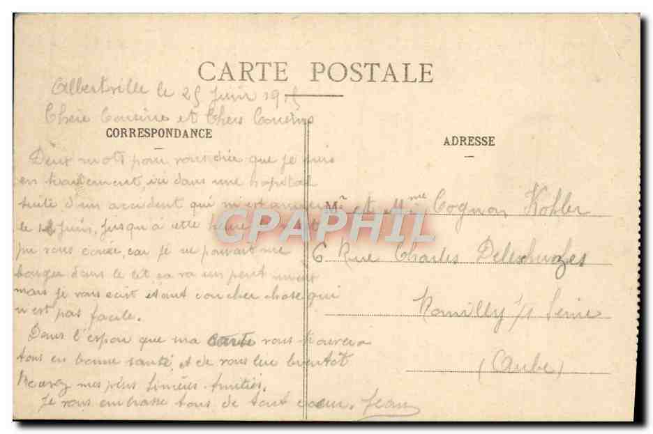 CPA Albertville L'Hotel De Ville Le Cours De l'Hotel De Ville — Back