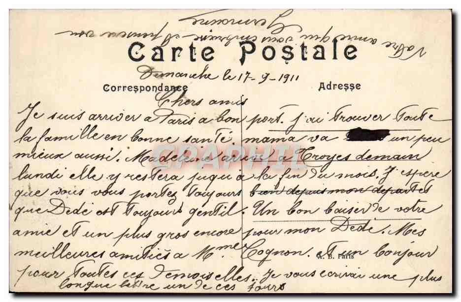 CPA Paris Hotel De Ville — Verso