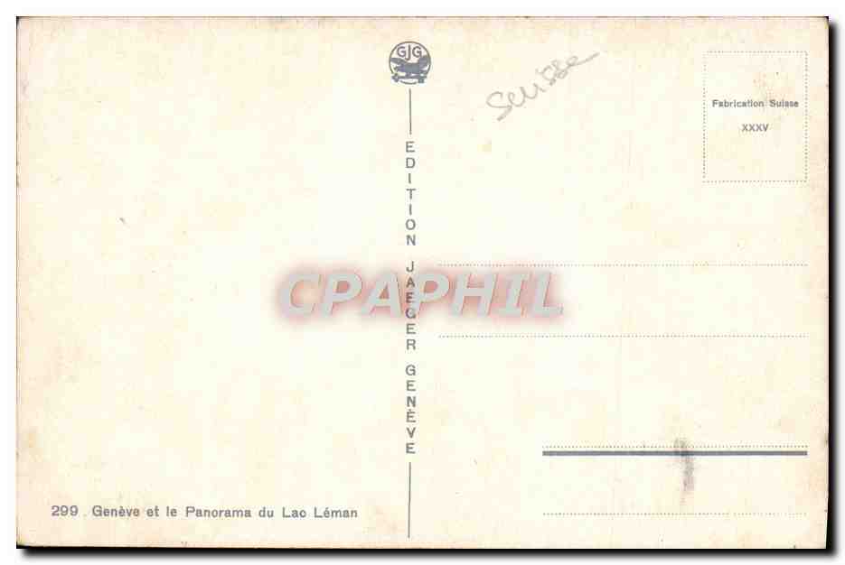 CPA Geneve et le Panorama du Lac Leman — Rückseite