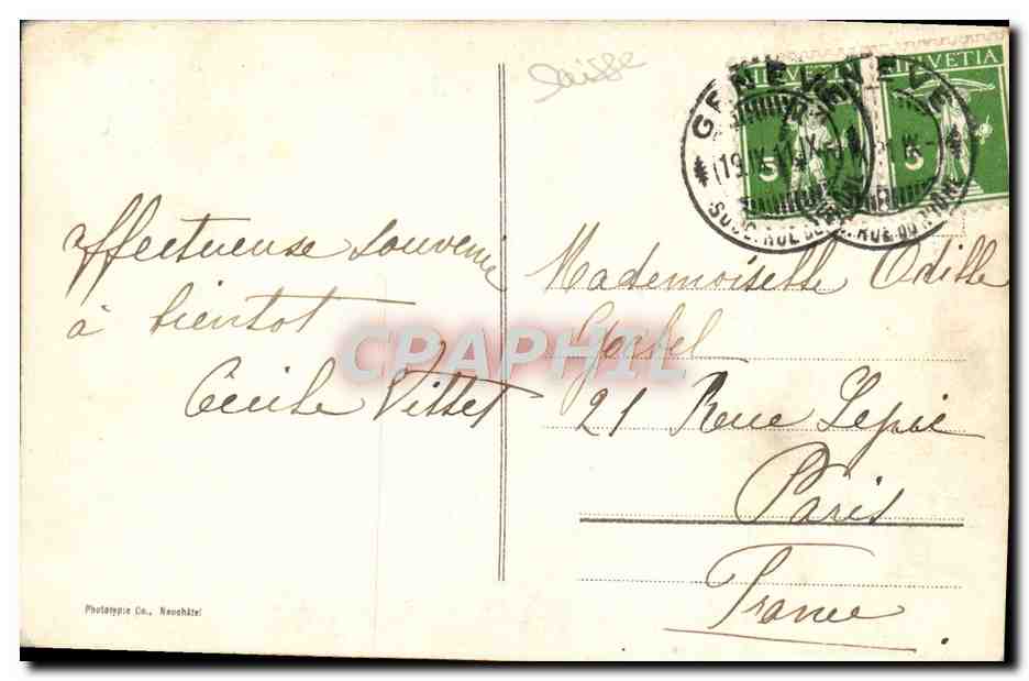 CPA Geneve et le Mont Blanc — Rückseite