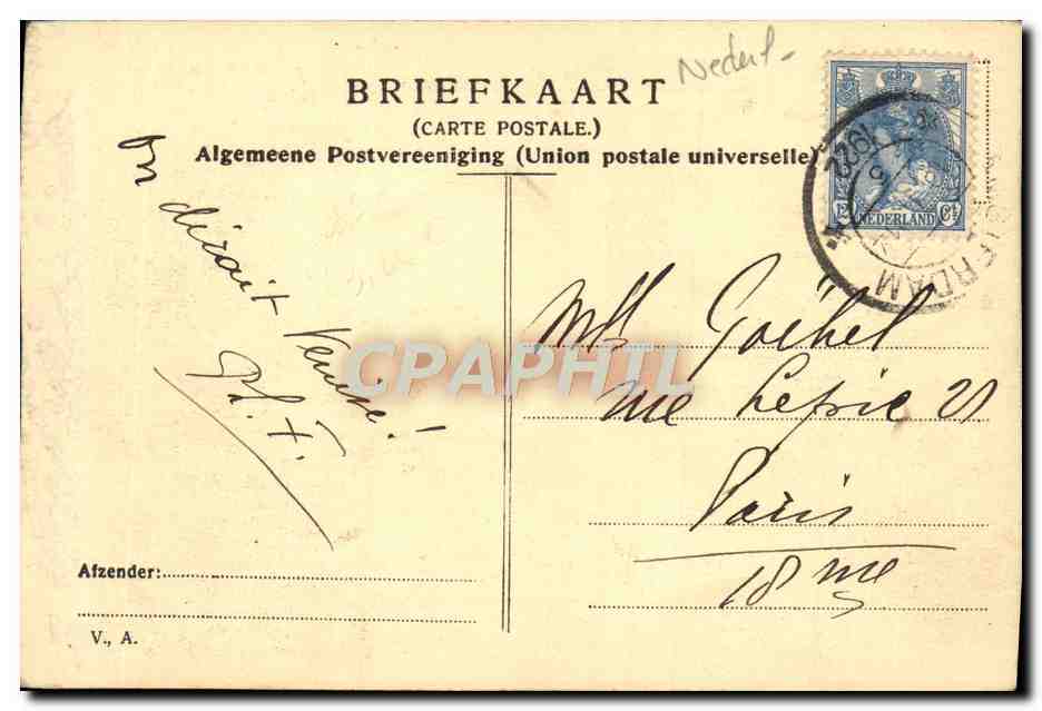 CPA Amsterdam Achterburgwal Enfants — Rückseite