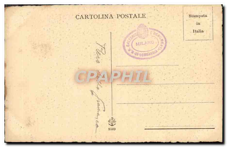CPA Vergine Col Bambino Santi e duca d'Urbino — Verso