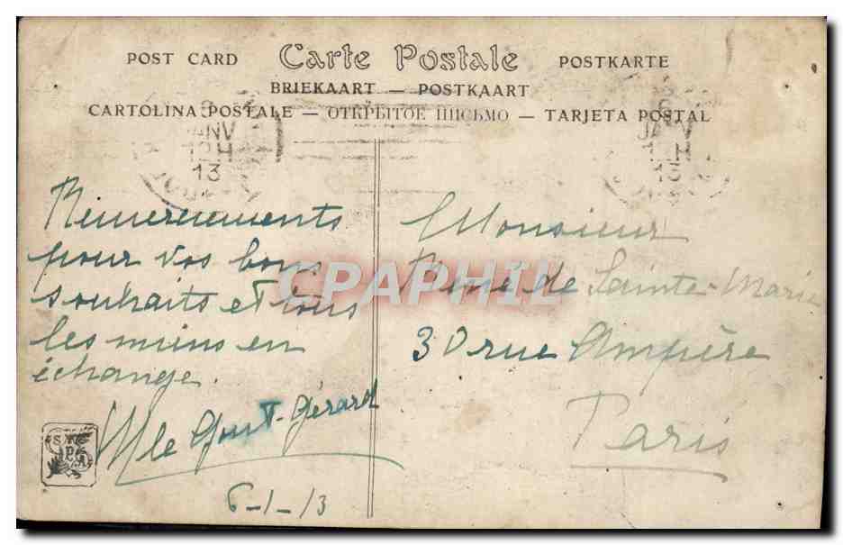 CPA Salon de 1909 Port de Concarneau le Soir Le Goul Gerard — Verso