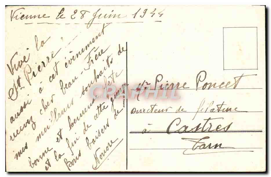 CPA Bonne Fete Fleurs — Back