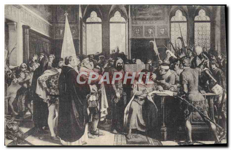CPA Firenze Galleria Antica e Moderna la Cacclata di Firenze del Duca d'Alene 