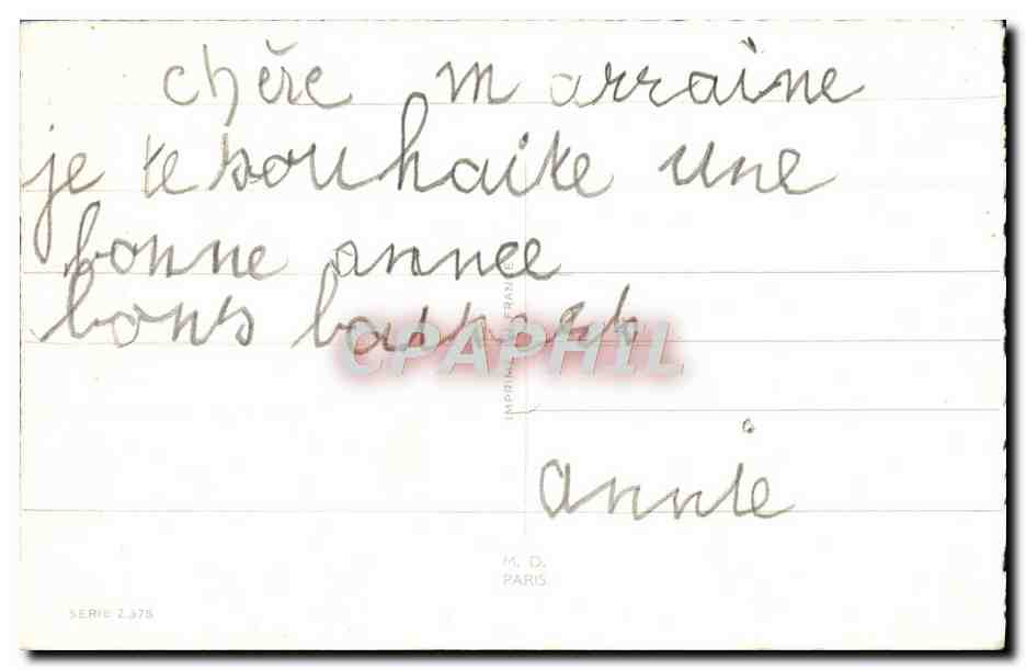 CPA Bonne Annee — Rückseite
