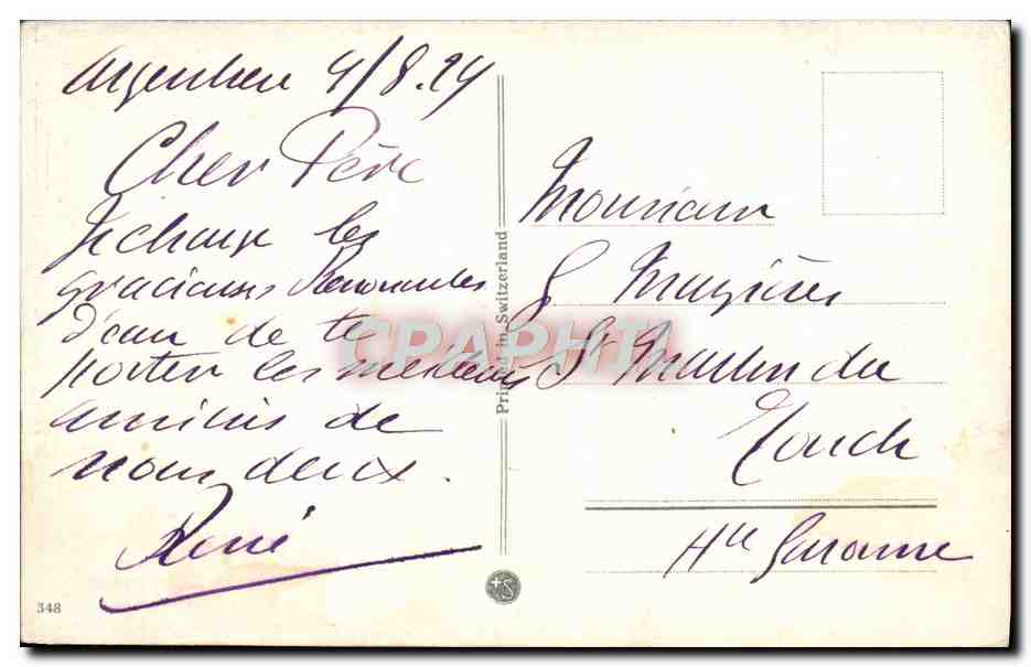 CPA Fantaisie Fleurs Nenuphars Haller — Verso
