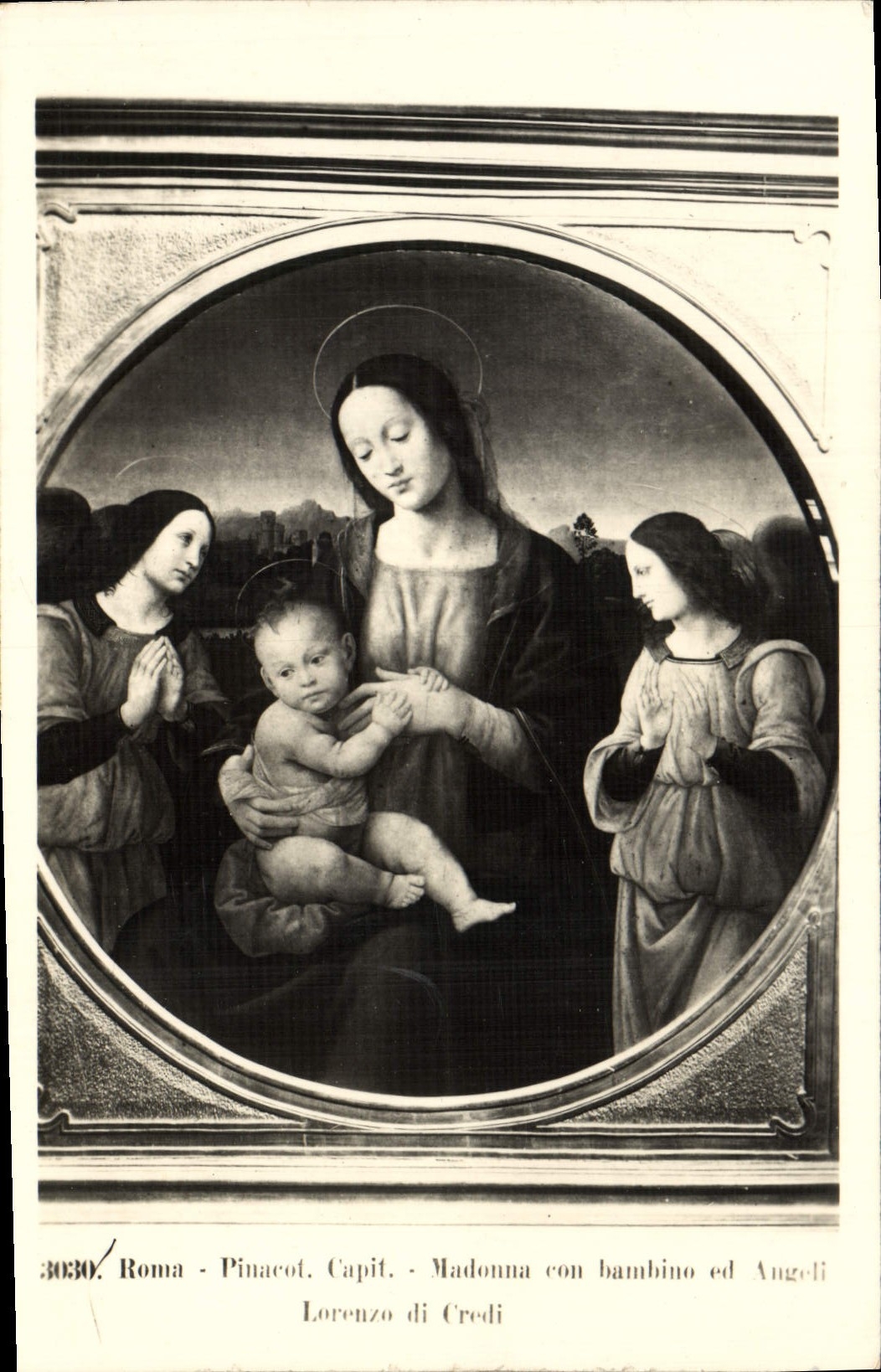 CPA Roma Pinacal Capit Madonna conbambine ed Angeli Lorenzo di Credi
