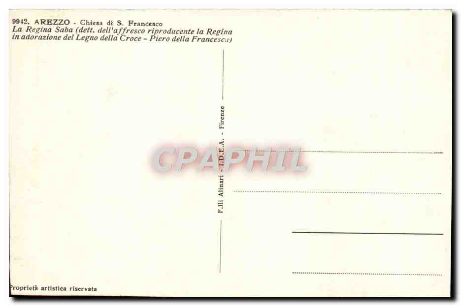 CPA Arezzo Chiesa di S Francesco La REgina Saba  — Verso