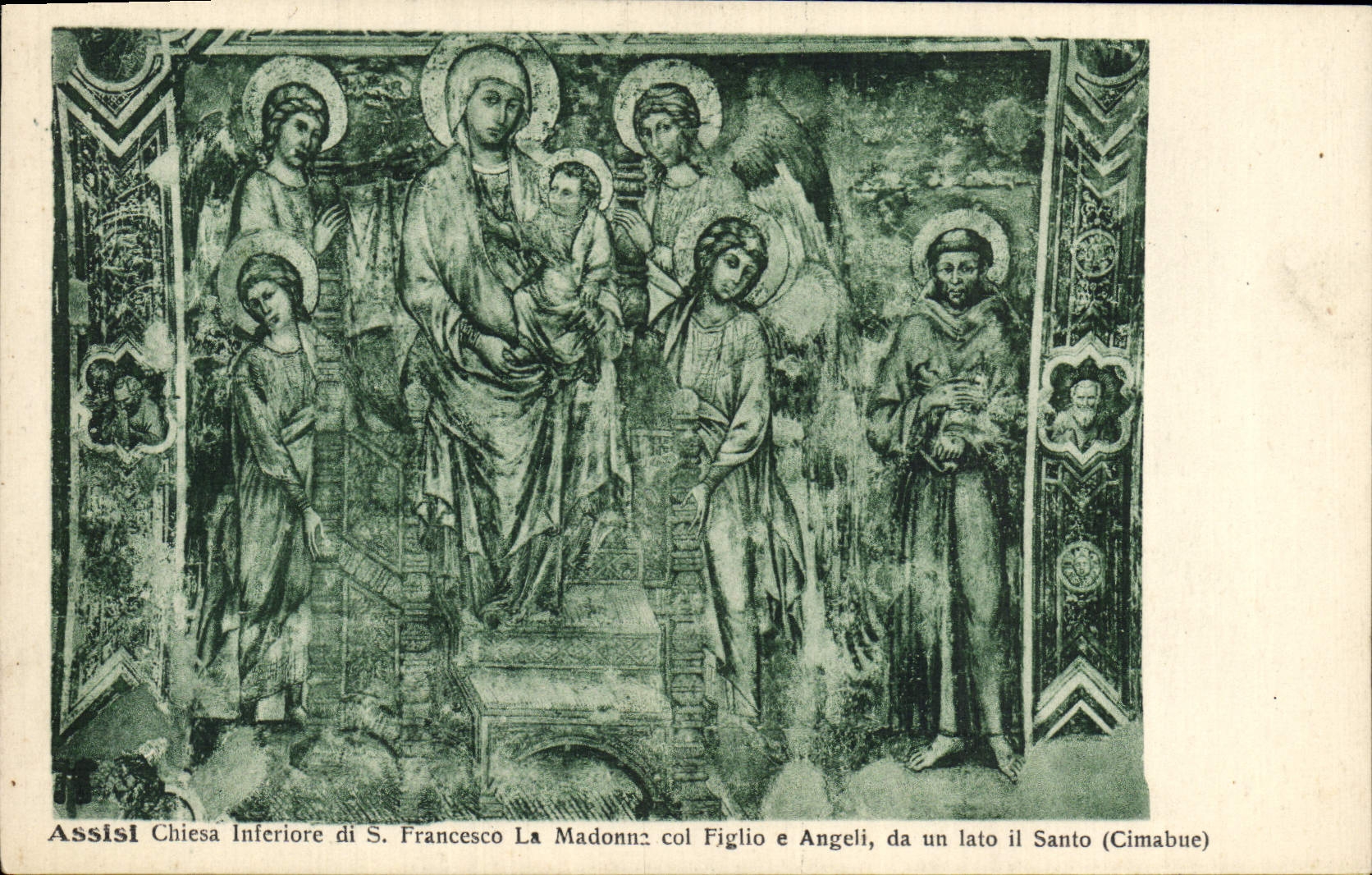 CPA Assisi Chiesa Inferiore di s Francesco La Madonna col Figlio e Angeli 
