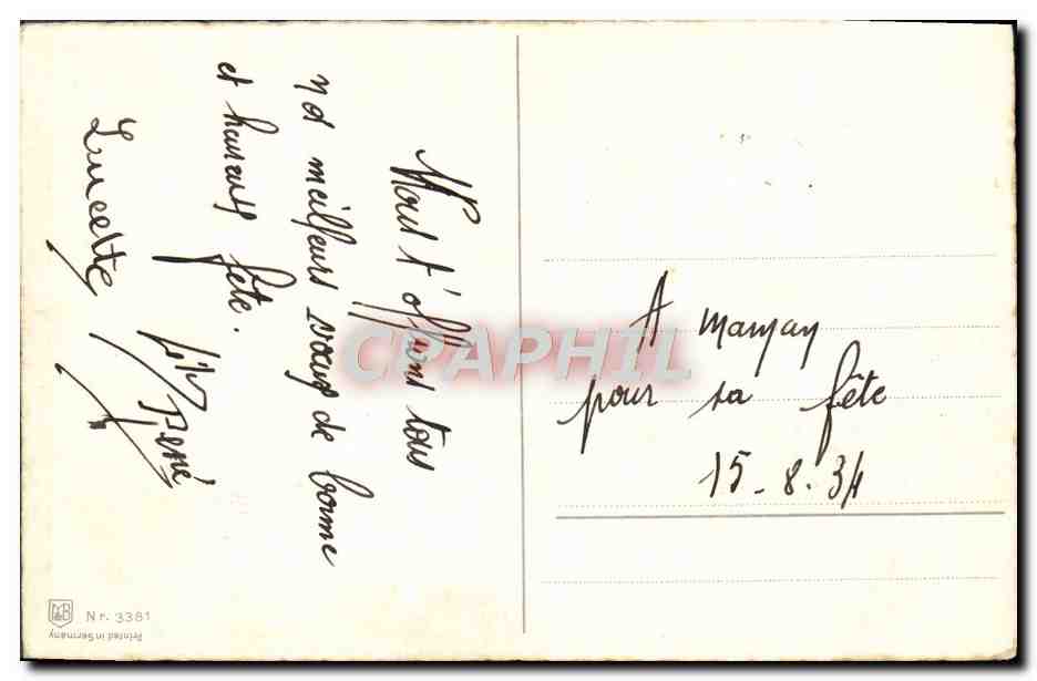 CPA Fantaisie Fleurs — Verso