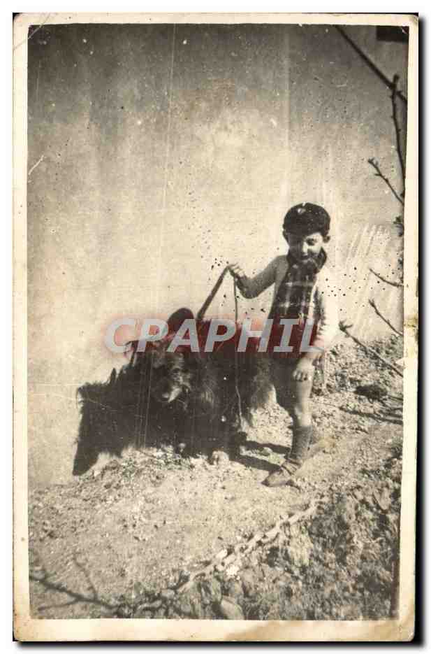 Enfant avec chien — scène de rue — éditeur inconnu, n°3
