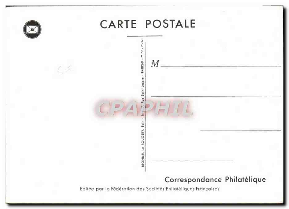FDC 1er jour Journee du timbre 1968 Facteur rural en 1830 Chien — Back