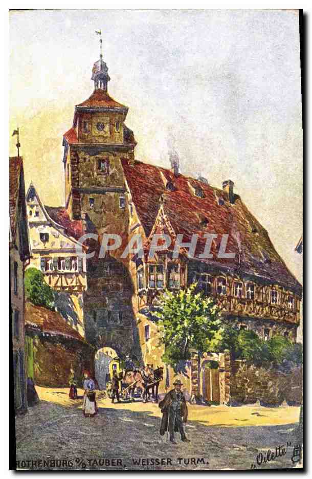 CPA Fantaisie Rothenburg Tauber Weisser Turm