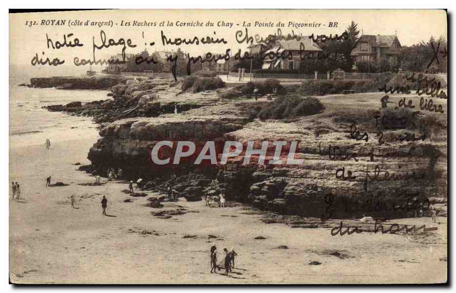 CPA Royan Les Rochers et la Corniche du Chay La Pointe du pigeonnier